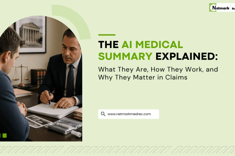 AI medical summaries explained for legal claims with AI-assisted medical record review Netmarkmedrec